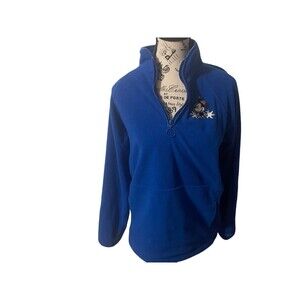 VTG Walt Disney World Minnie Mouse Blue Fleece 1/4 Zip Pullover Jacket Medium